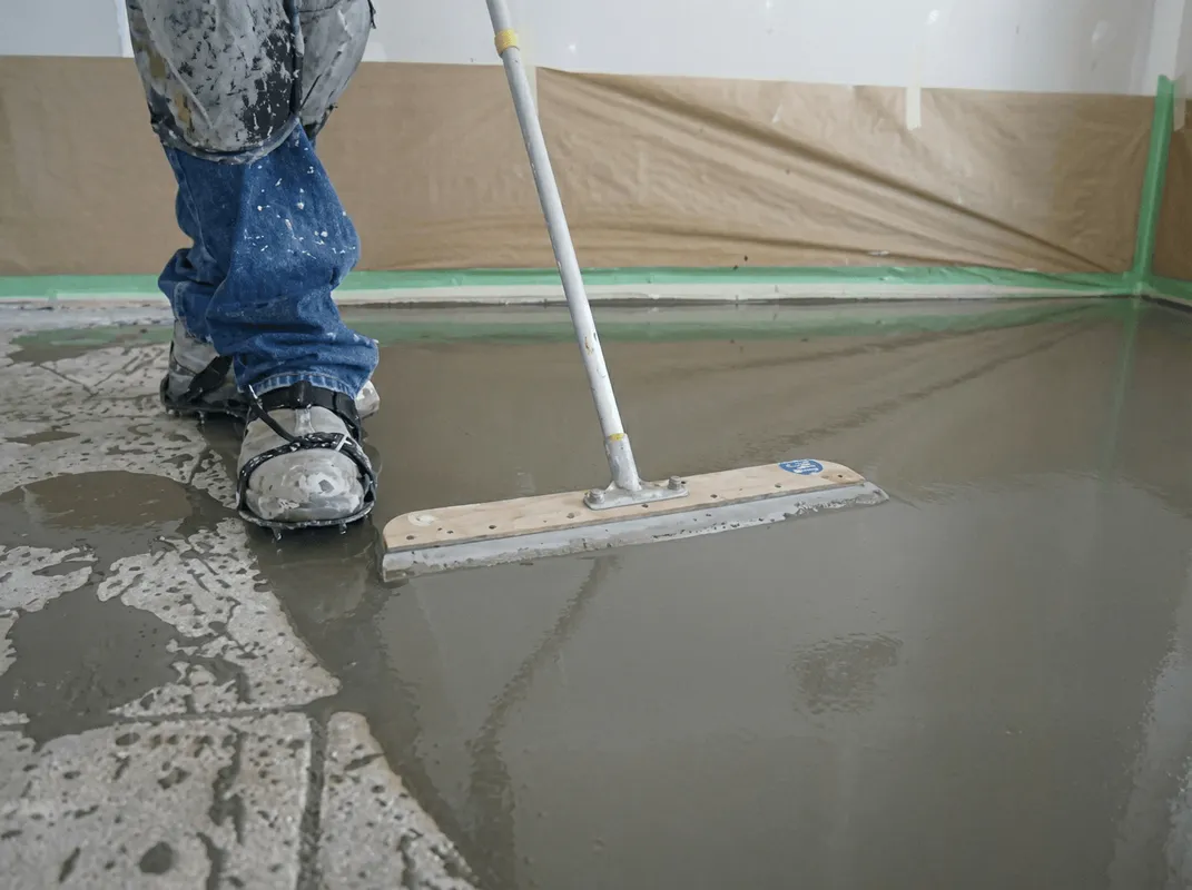 Uneven floor being professionally repaired in Stamford, CT
